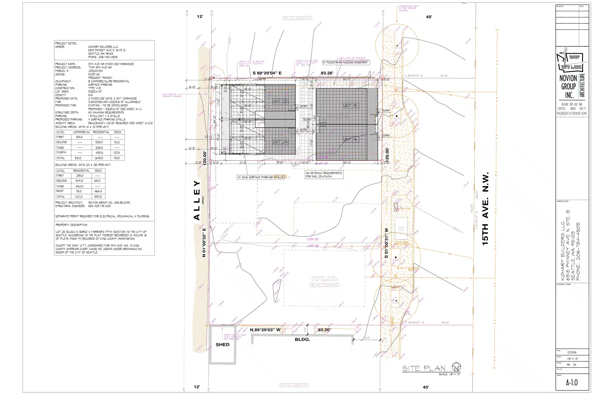 Site plan for 7751 15th Ave NW