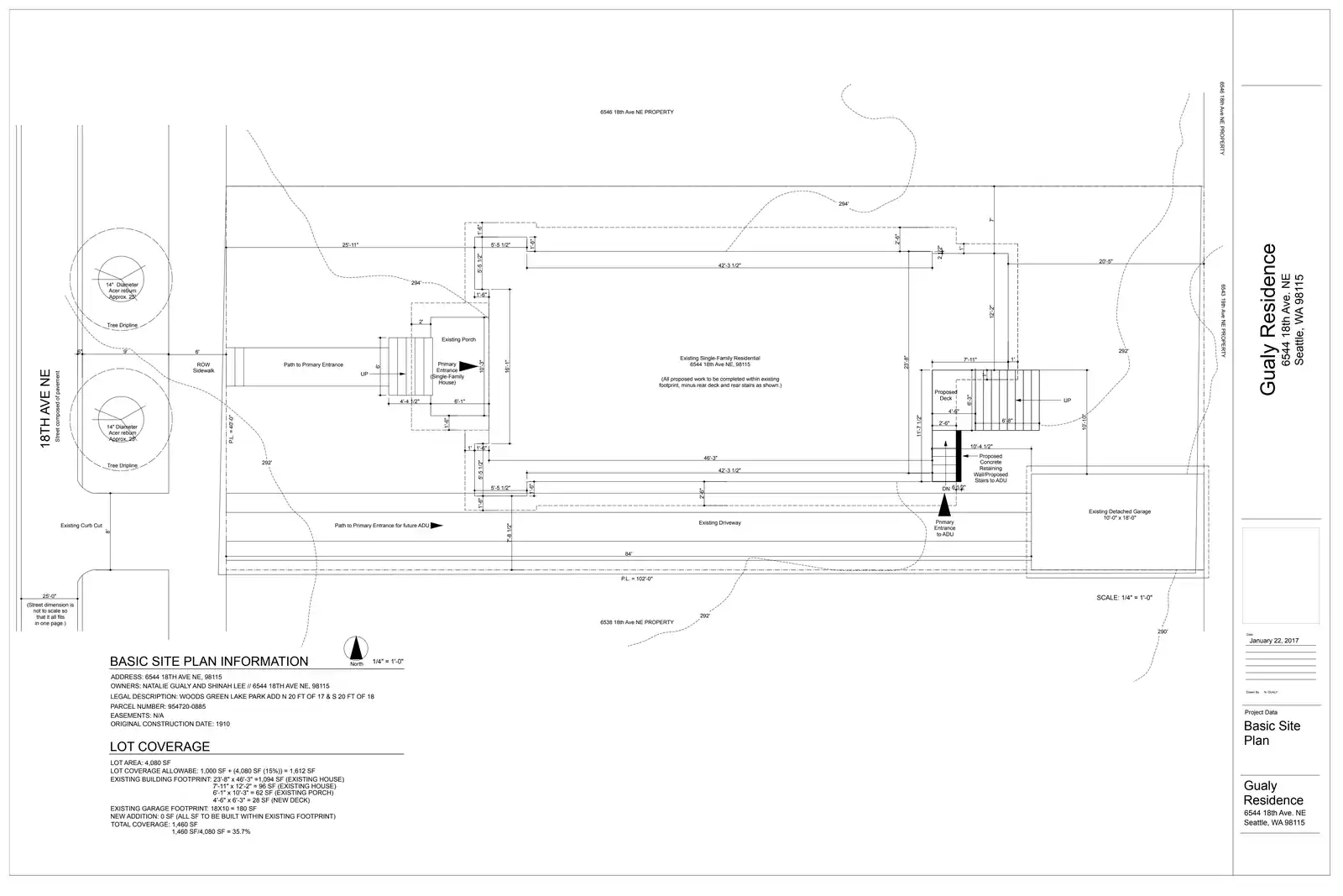 Site plan for 6544 18th Ave NE