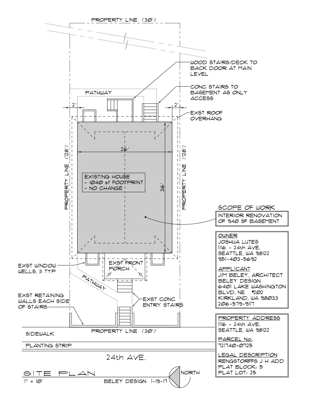 Site plan for 1116 24th Ave