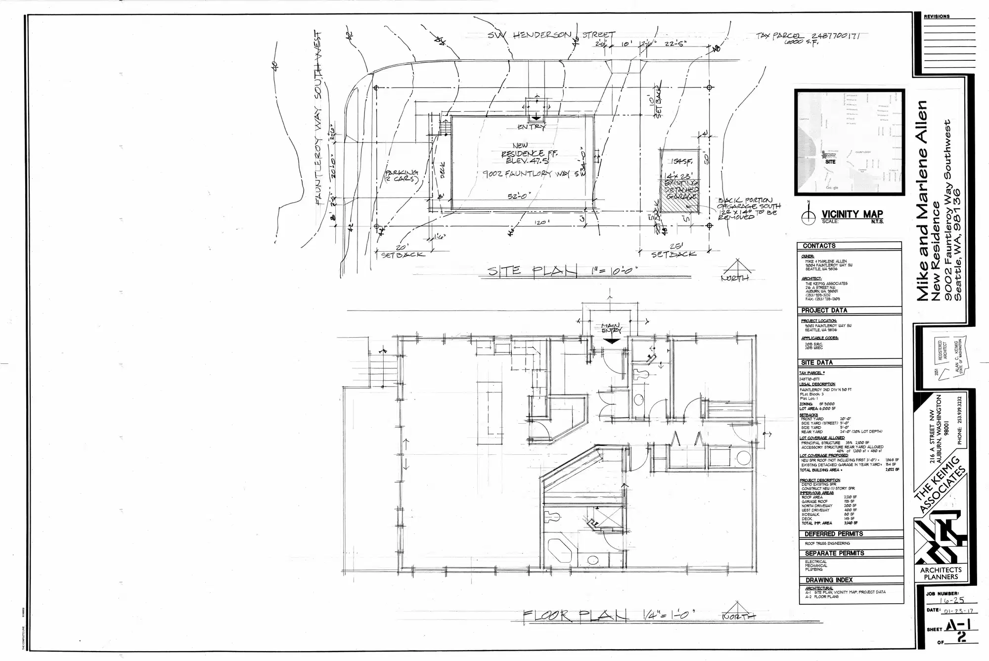 Site plan for 9002 Fauntleroy Way SW