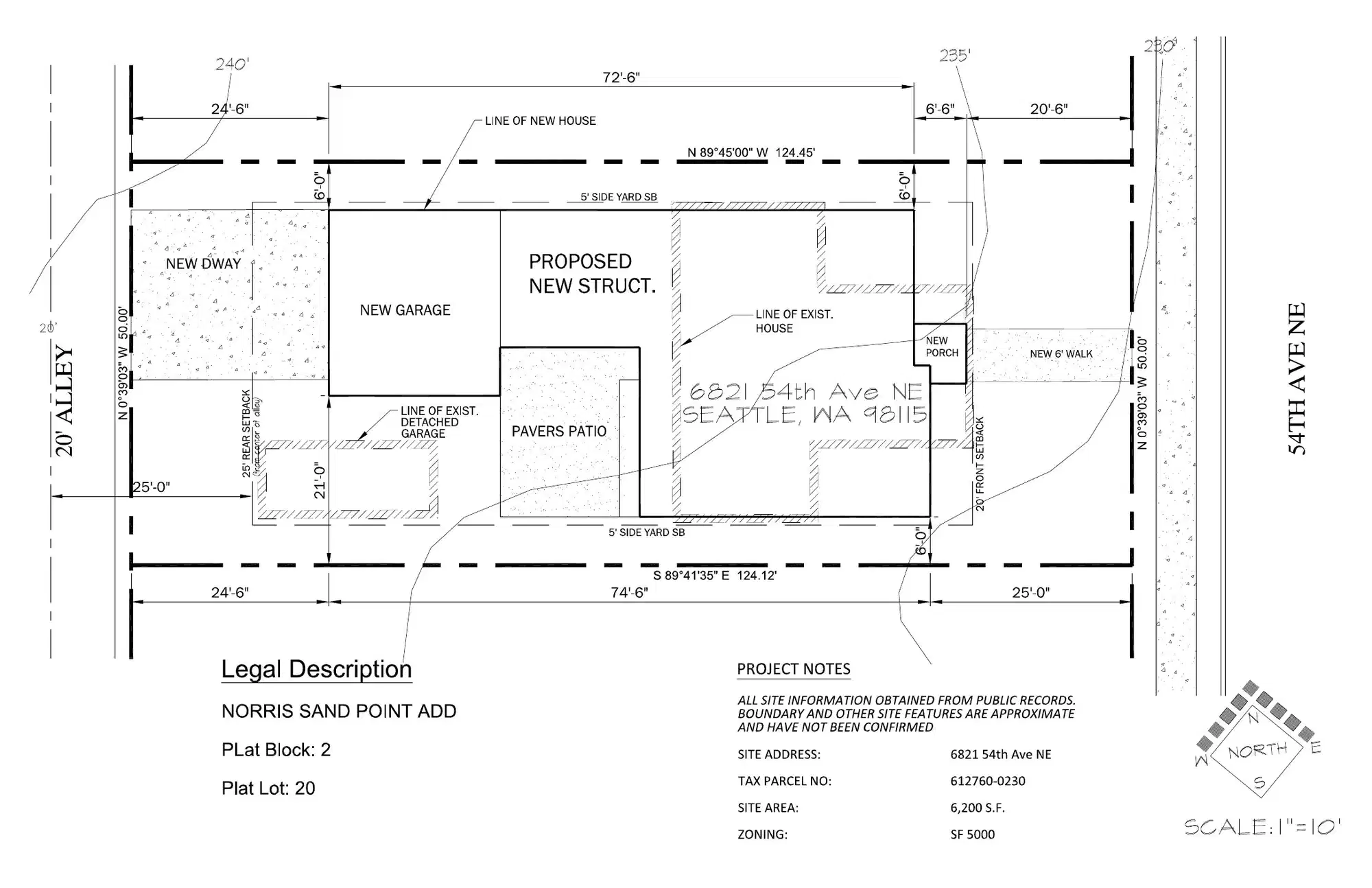 Site plan for 6821 54th Ave NE