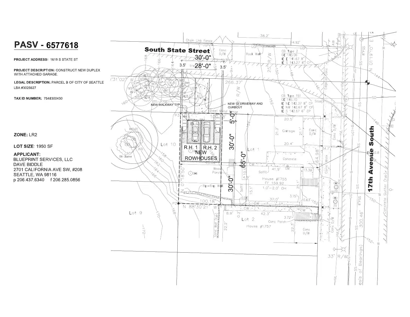 Site plan for 1619 S State St
