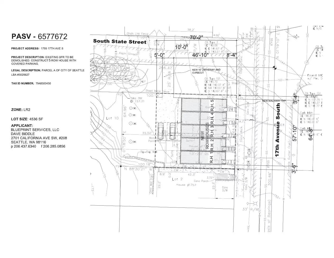Site plan for 1755 17th Ave S