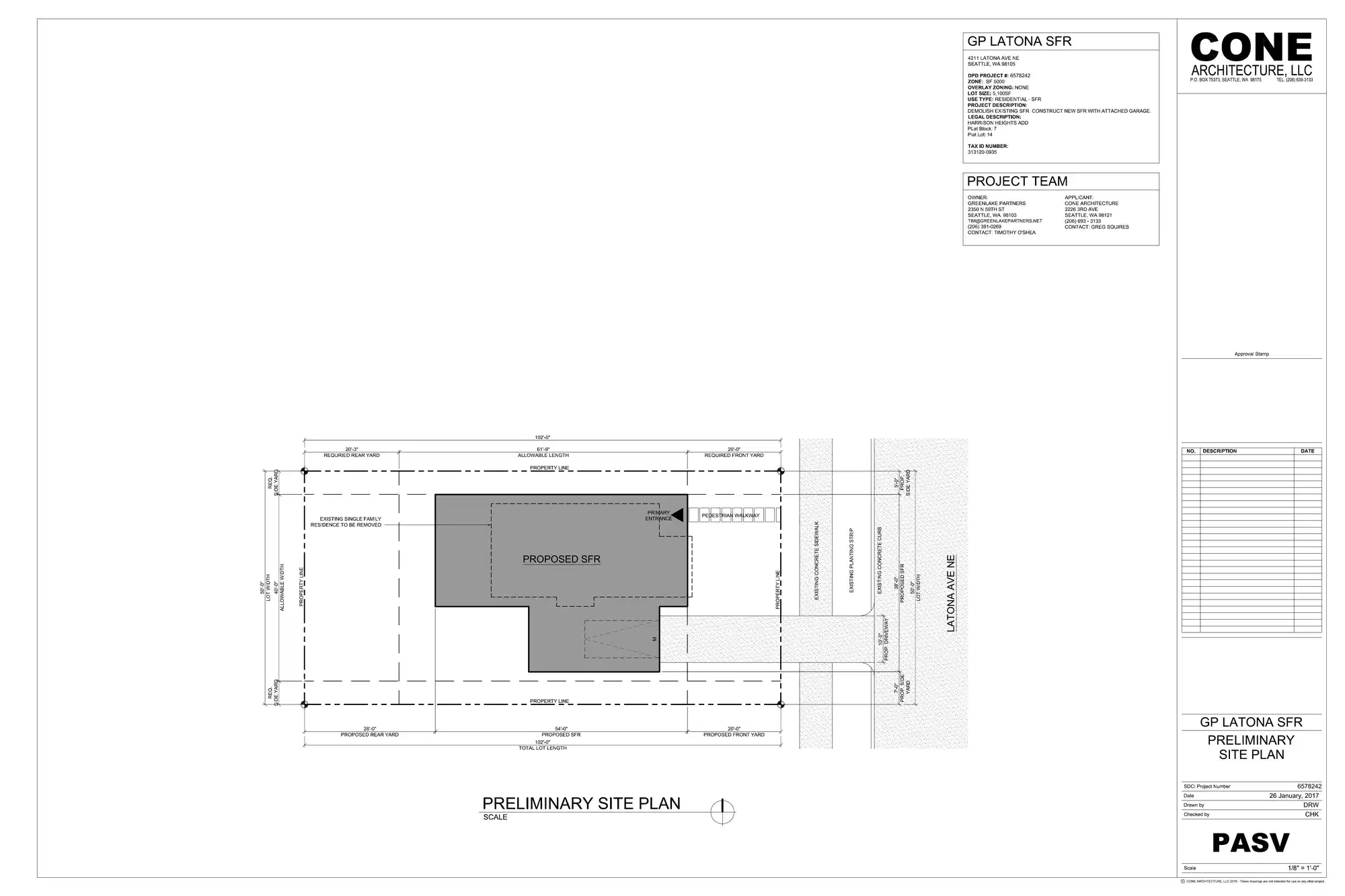 Site plan for 4211 Latona Ave NE