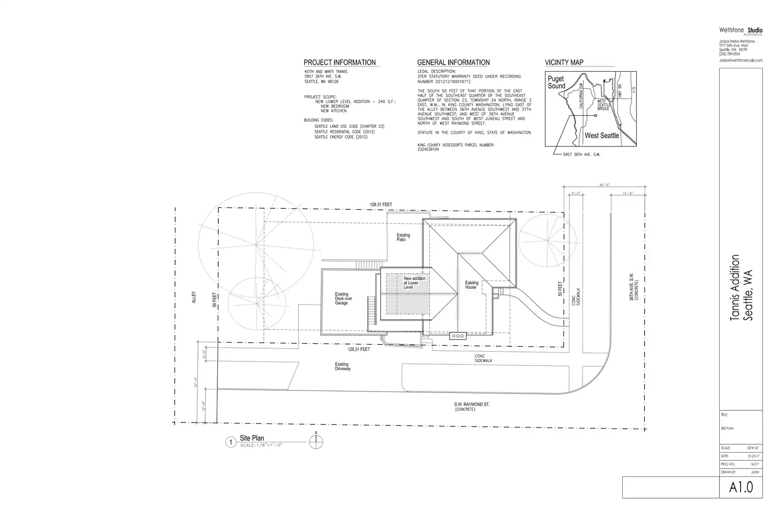 Site plan for 5957 36th Ave SW