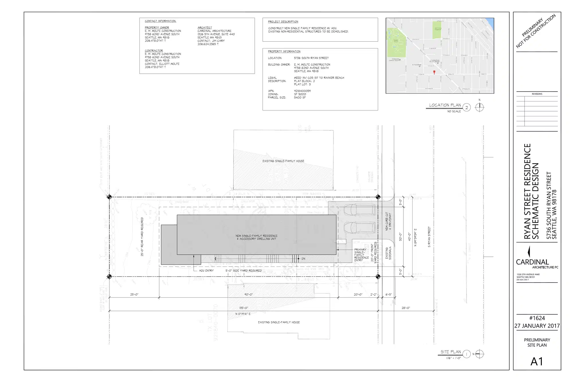 Site plan for 5736 S Ryan St