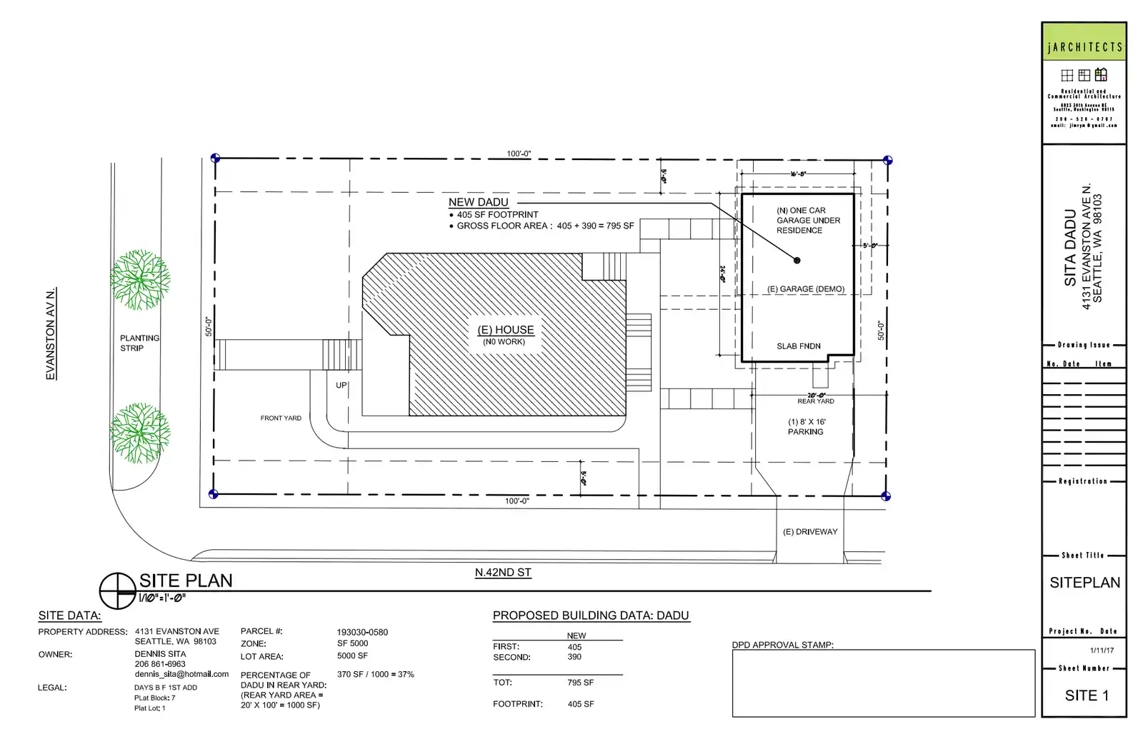 Site plan for 4131 Evanston Ave N