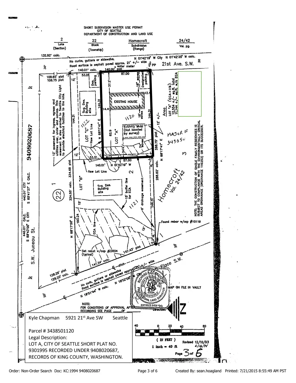 Site plan for 5921 21st Ave SW