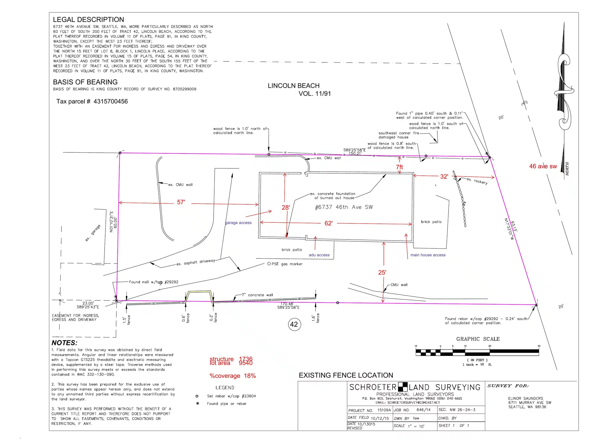 Site plan for 6737 46th Ave SW