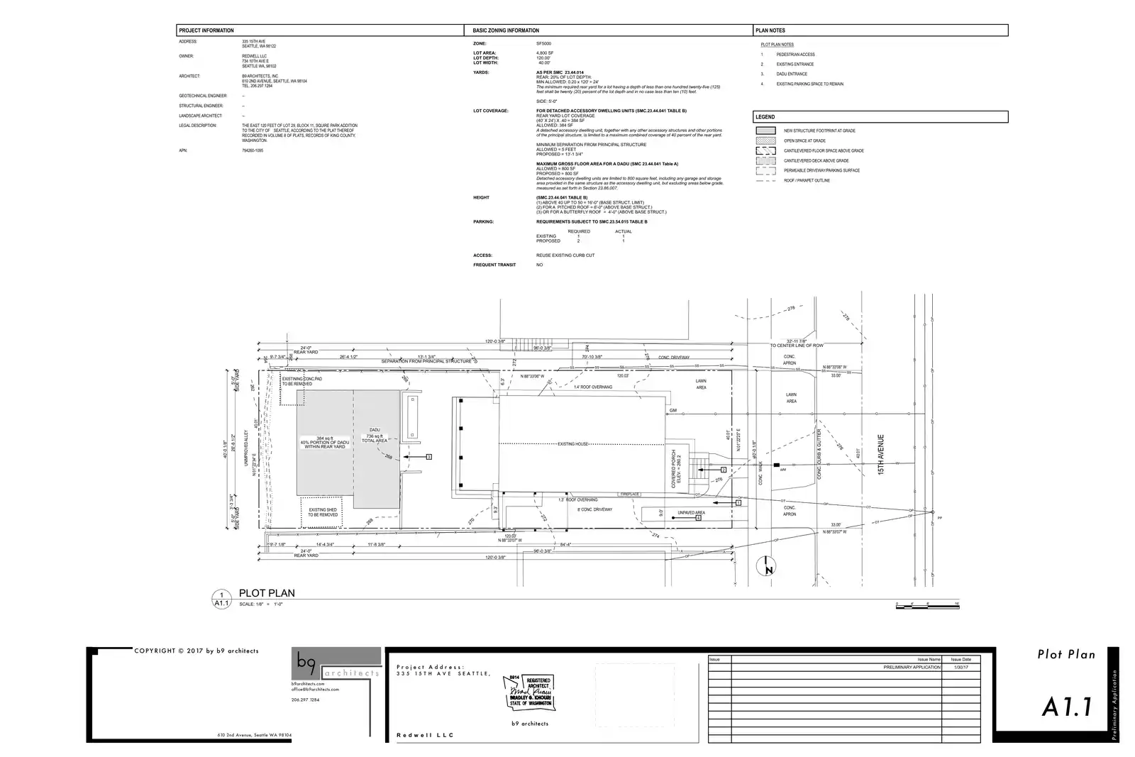 Site plan for 335 15th Ave