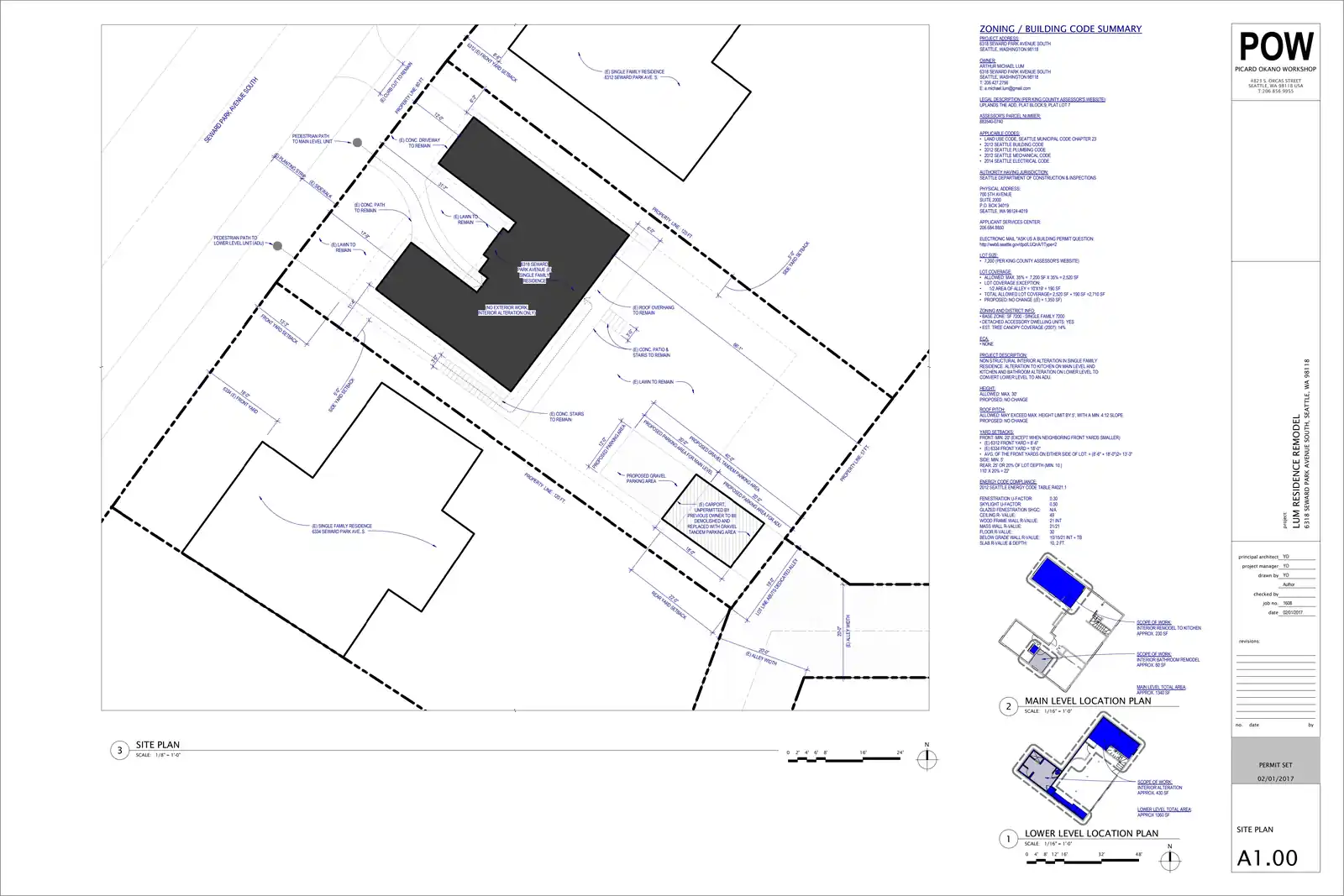 Site plan for 6318 Seward Park Ave S