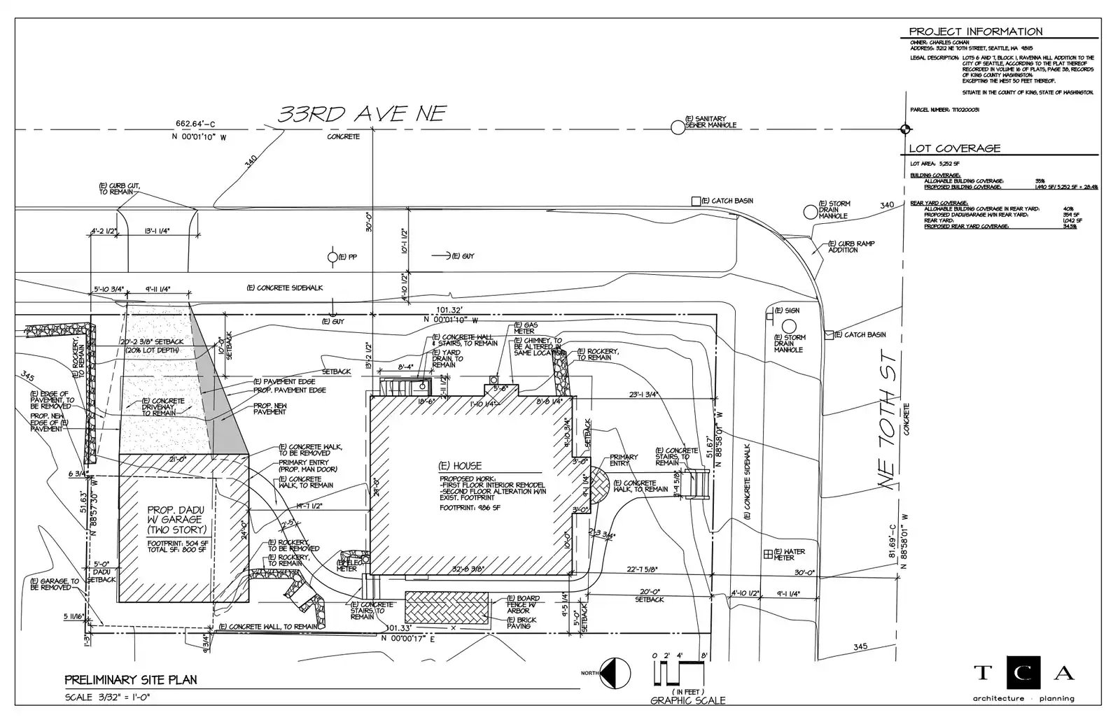 Site plan for 3212 NE 70th St