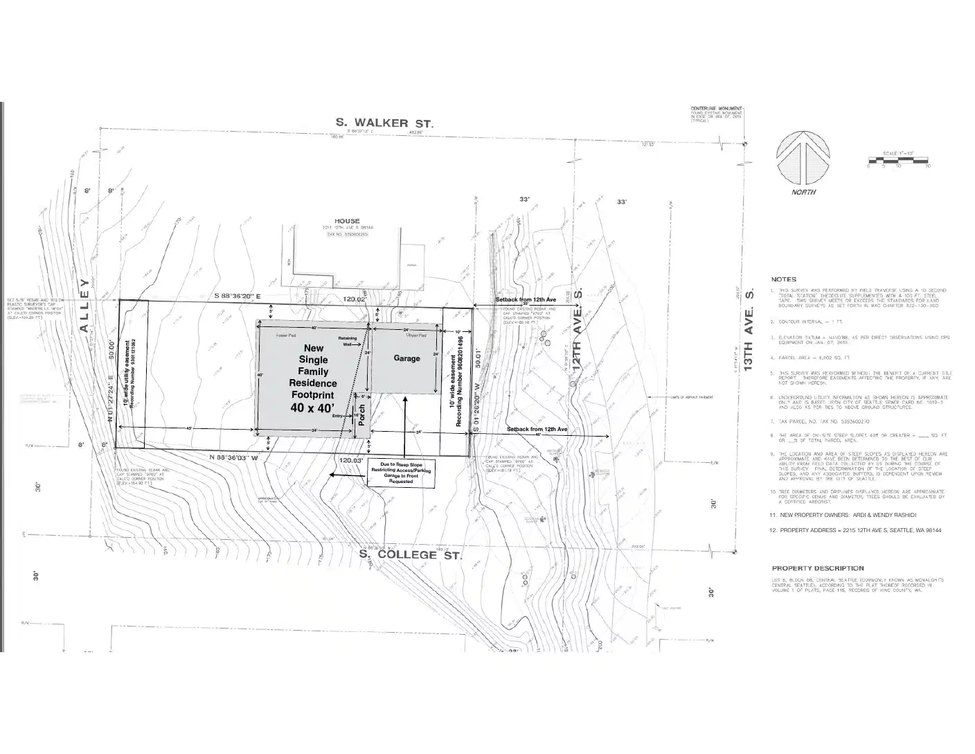Site plan for 2215 12th Ave S