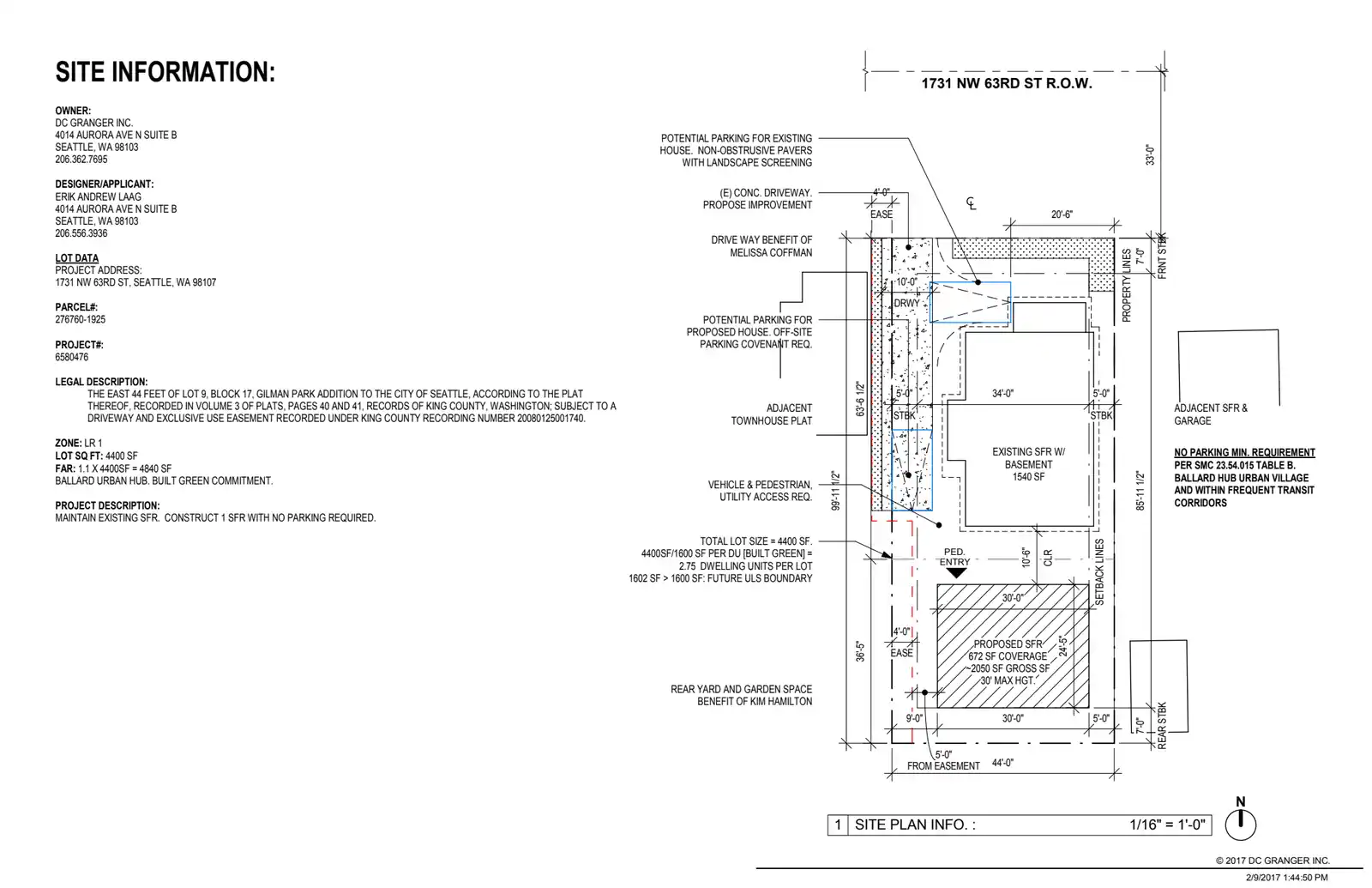 Site plan for 1733 NW 63rd St