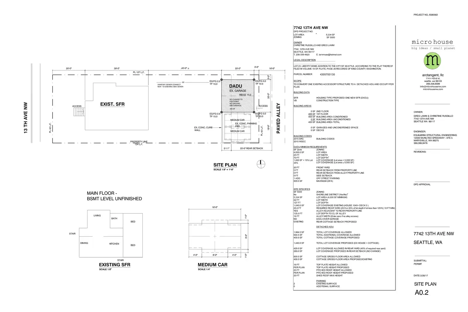 Site plan for 7742 13th Ave NW