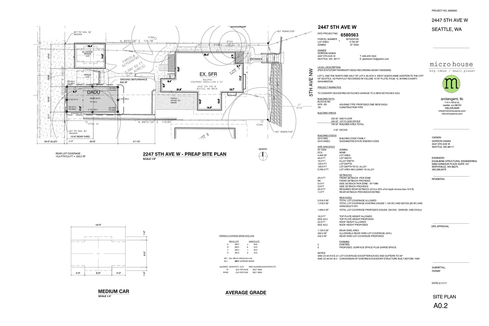 Site plan for 2447 5th Ave W