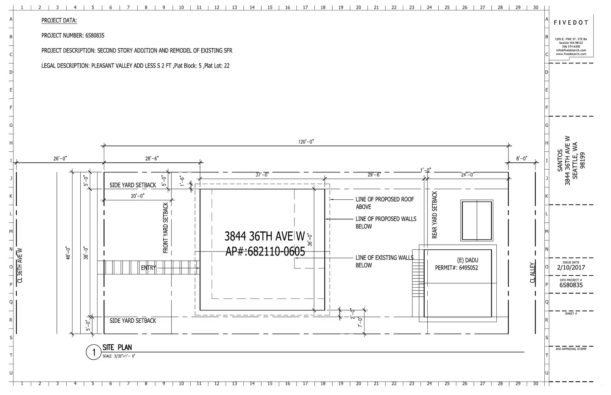 Site plan for 3844 36th Ave W