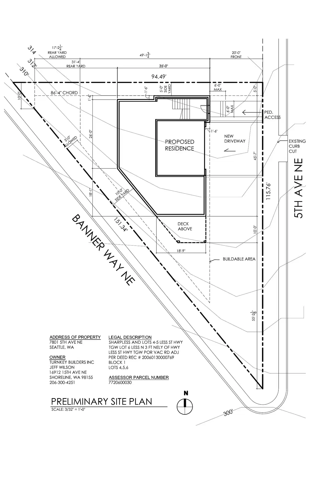 Site plan for 7801 5th Ave NE