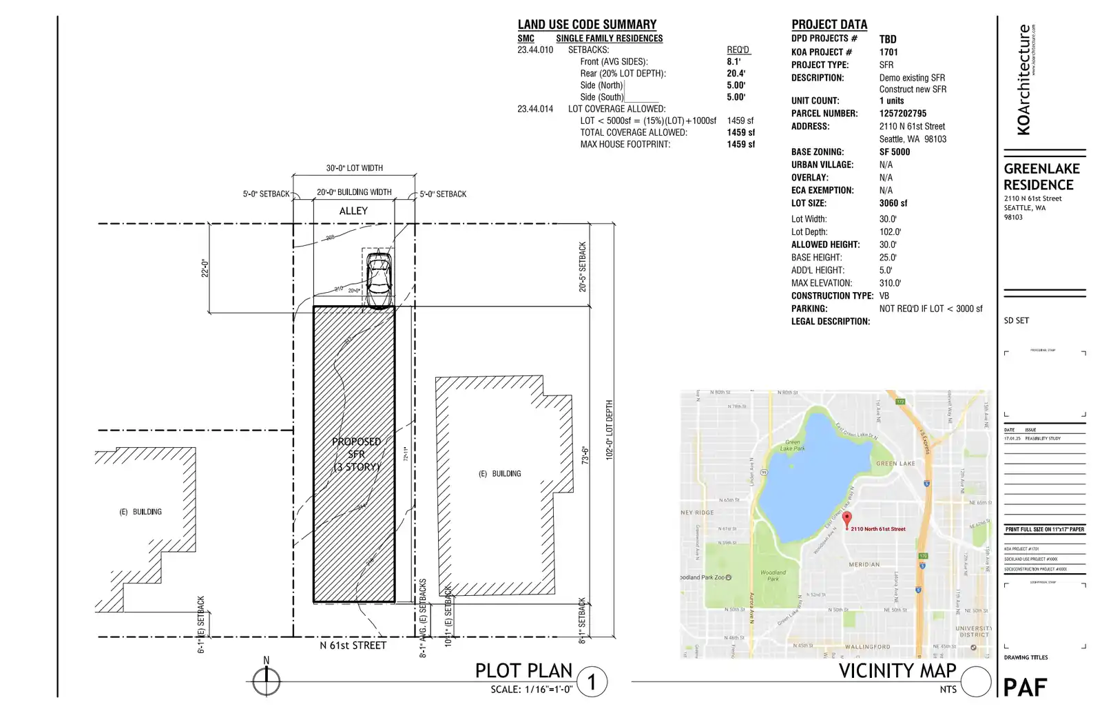 Site plan for 2110 N 61st St