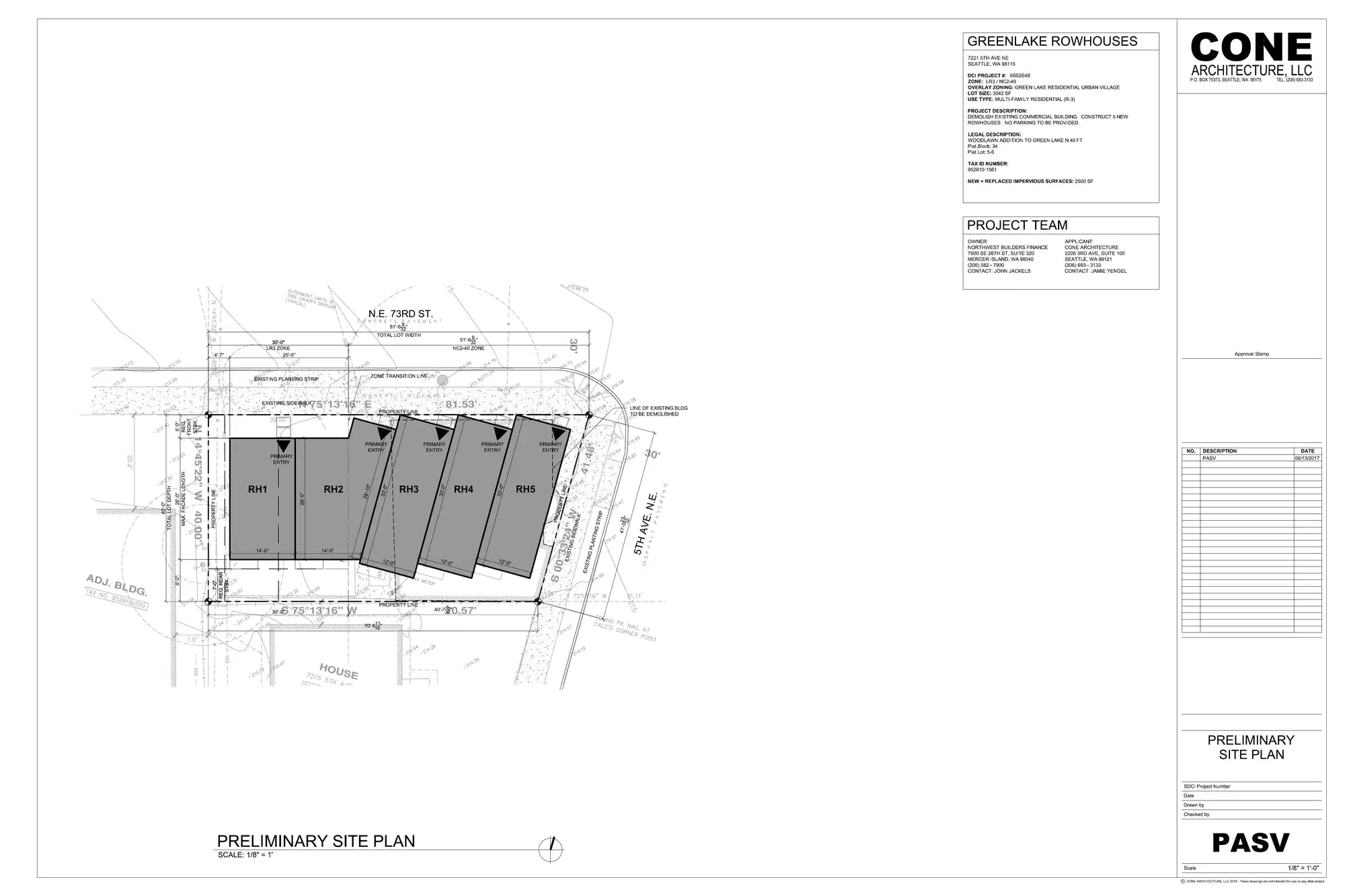 Site plan for 7221 5th Ave NE