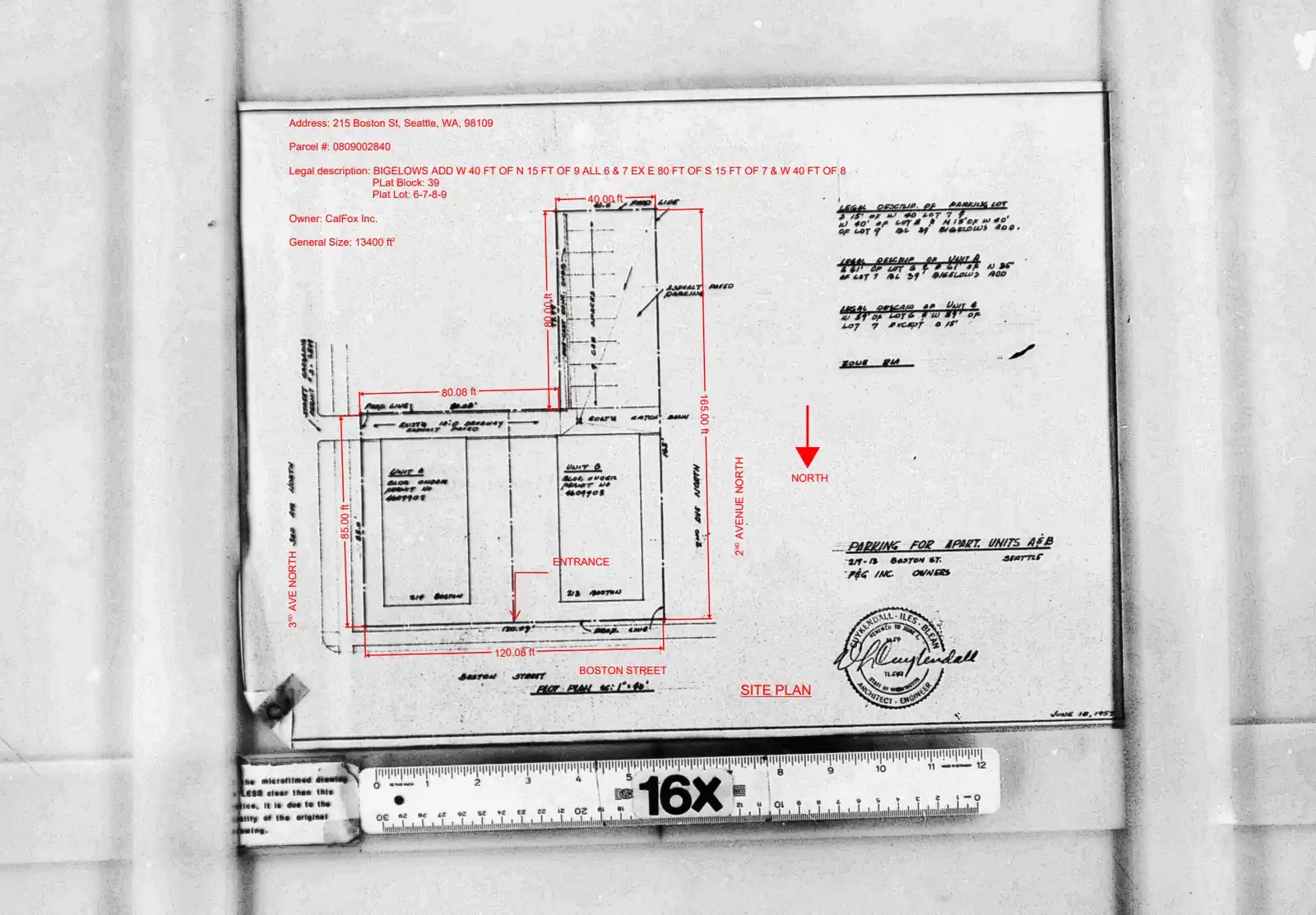 Site plan for 219 Boston St