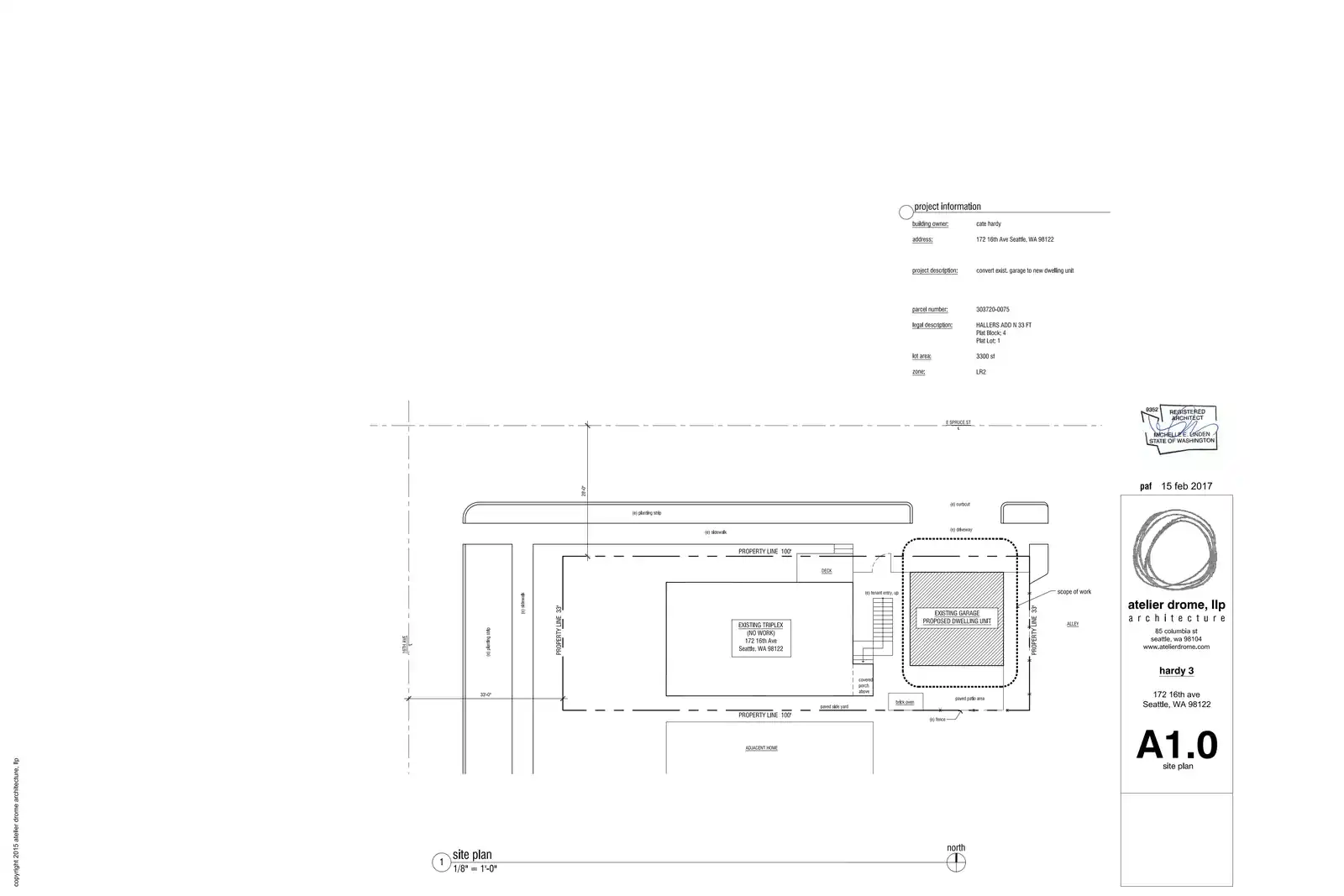 Site plan for 172 16th Ave