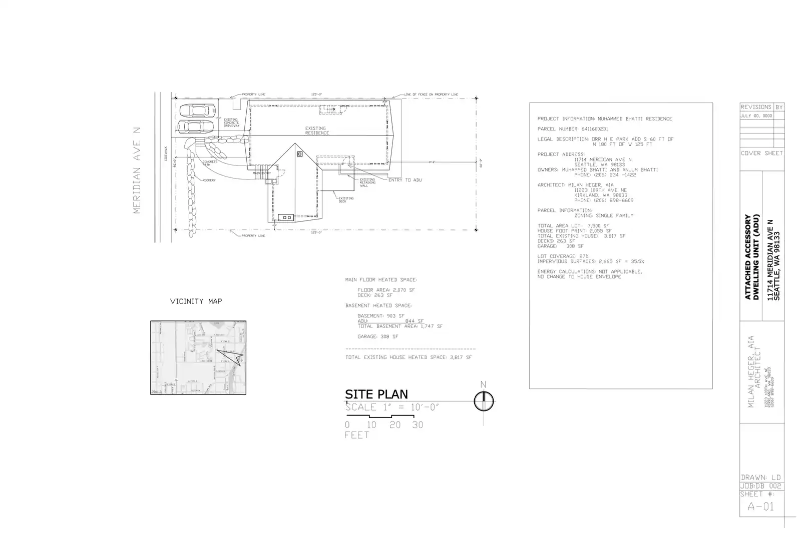 Site plan for 11714 Meridian Ave N