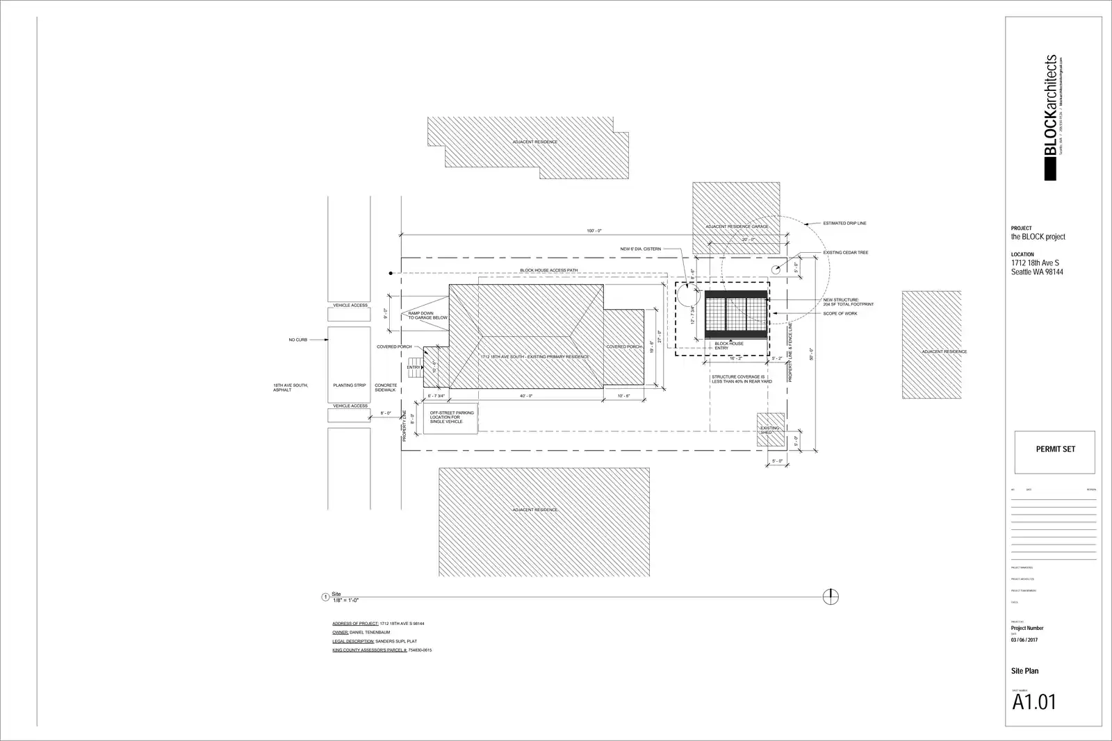 Site plan for 1712 18th Ave S