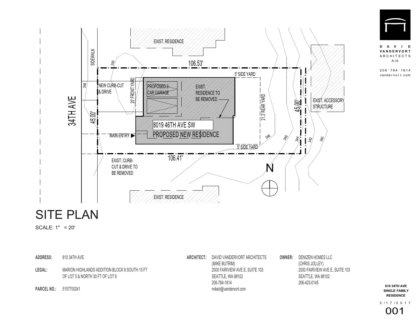 Site plan for 810 34th Ave