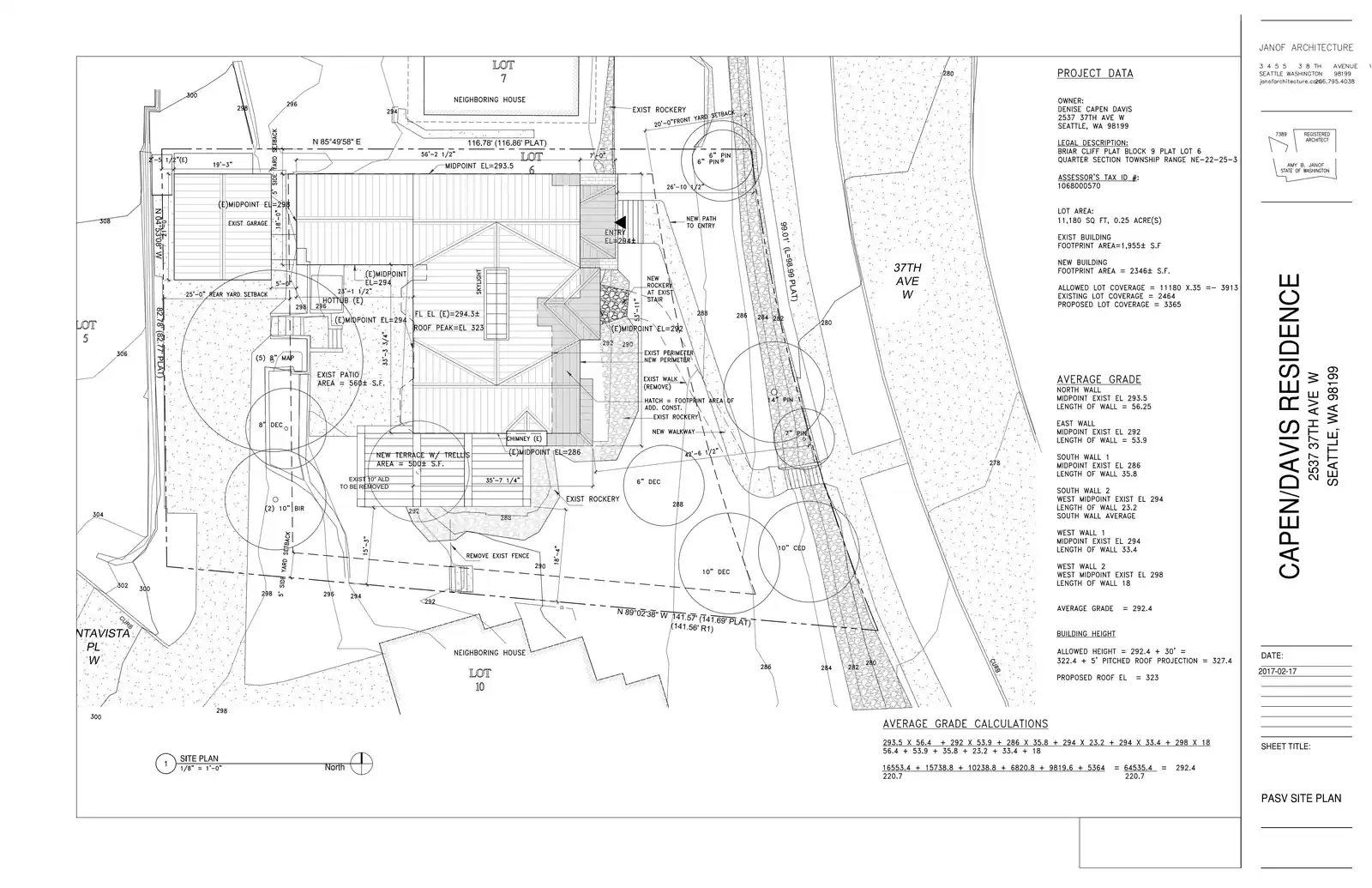 Site plan for 2537 37th Ave W