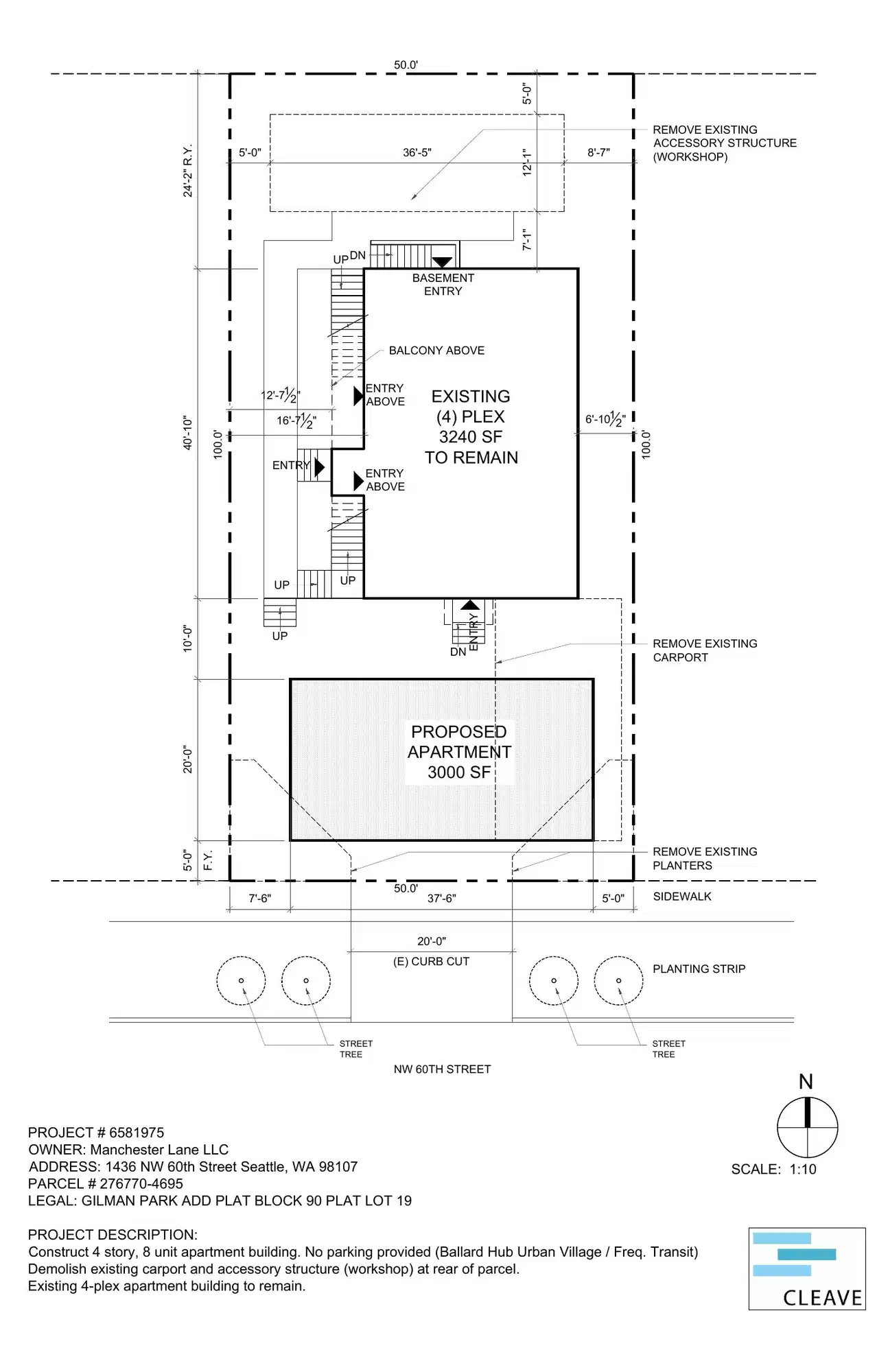 Site plan for 1438 NW 60th St