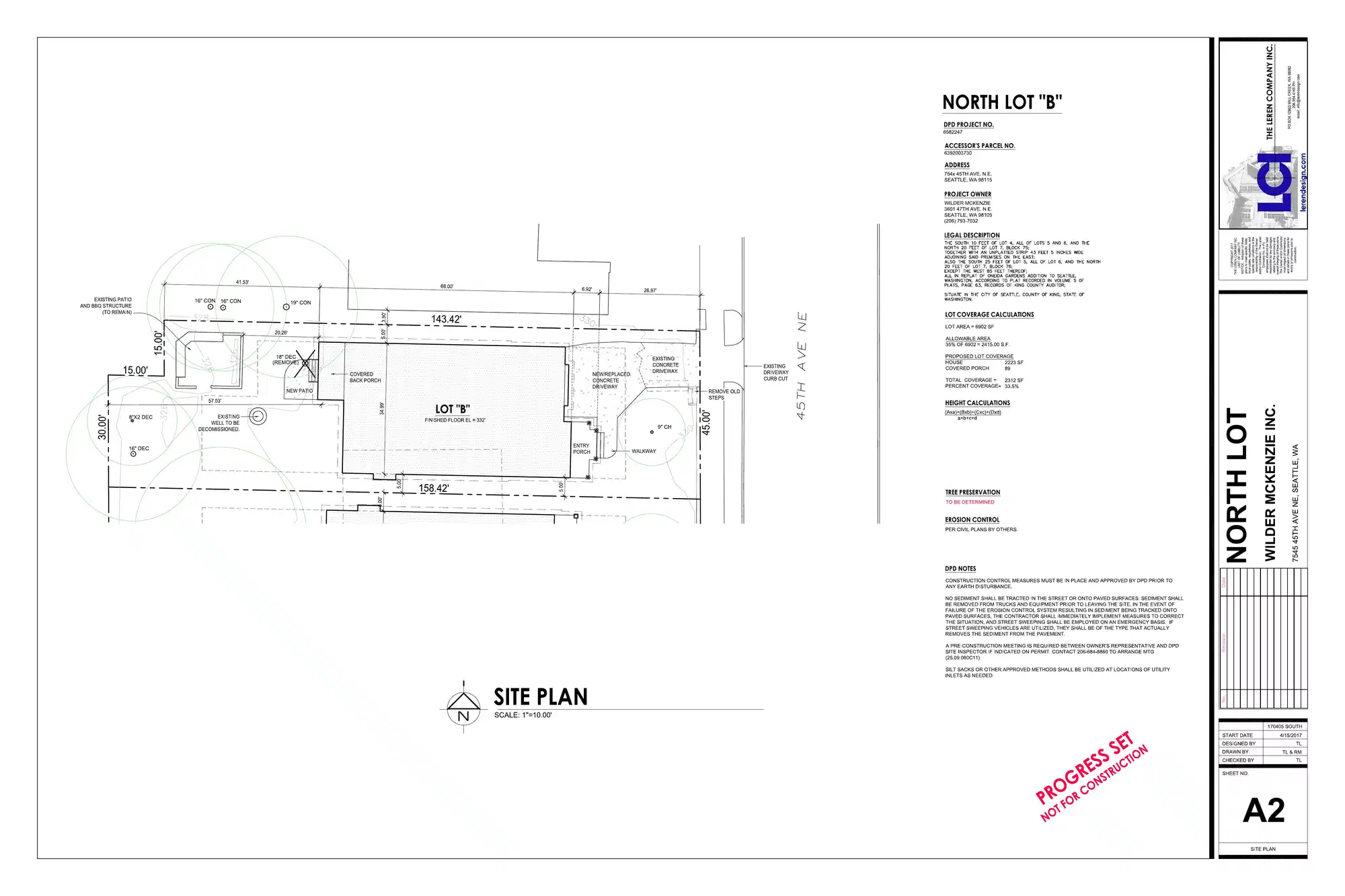 Site plan for 7549 45th Ave NE