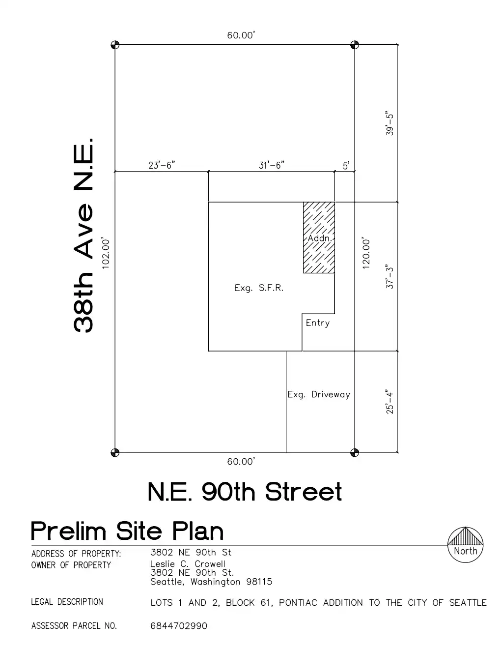 Site plan for 3802 NE 90th St