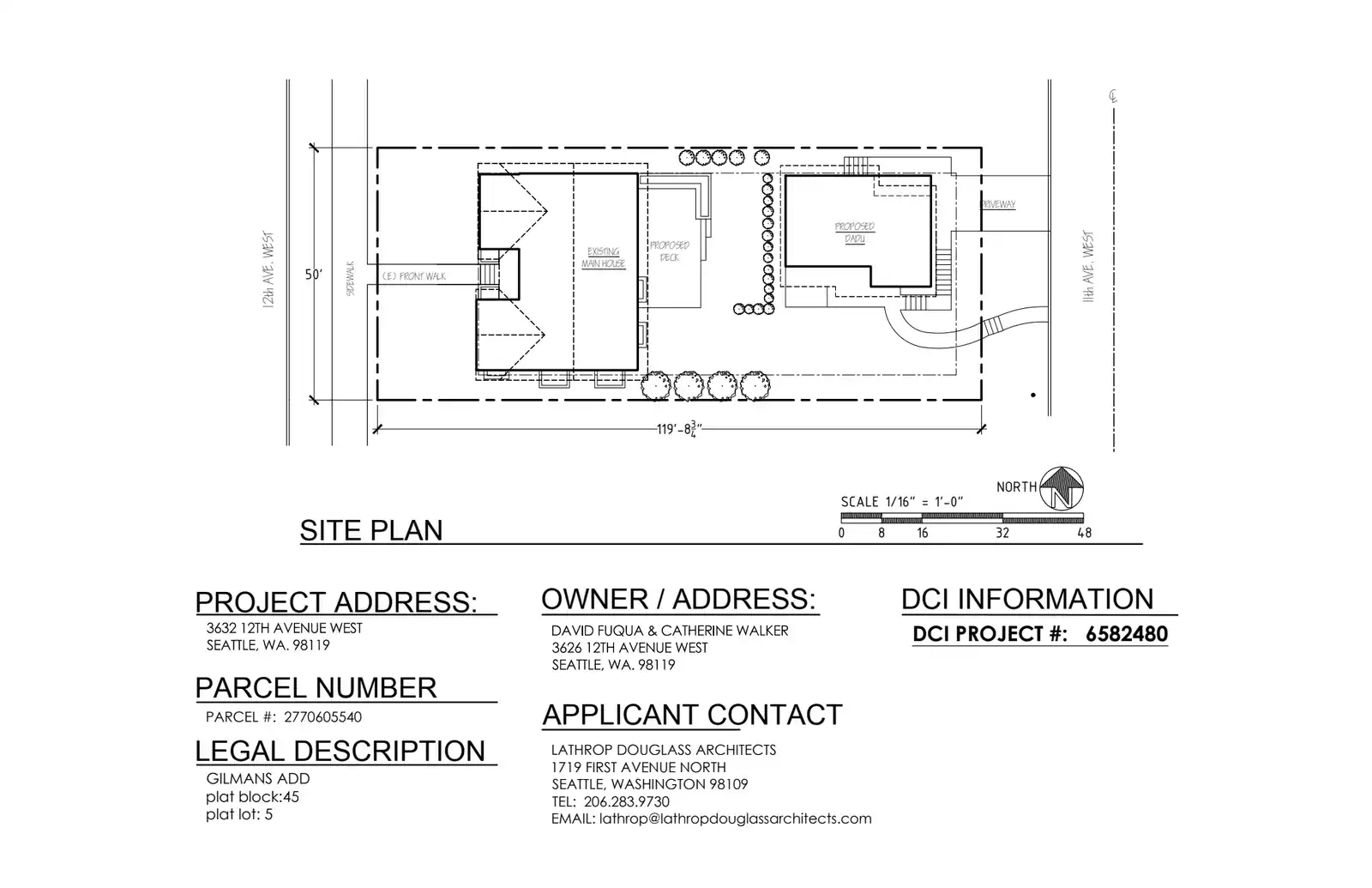 Site plan for 3632 12th Ave W