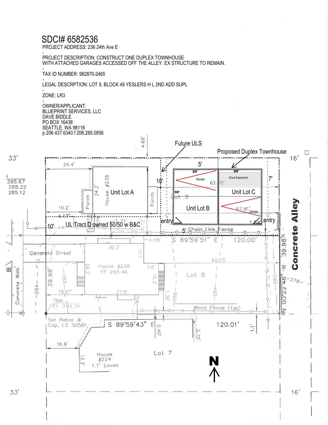 Site plan for 2407 E Thomas St
