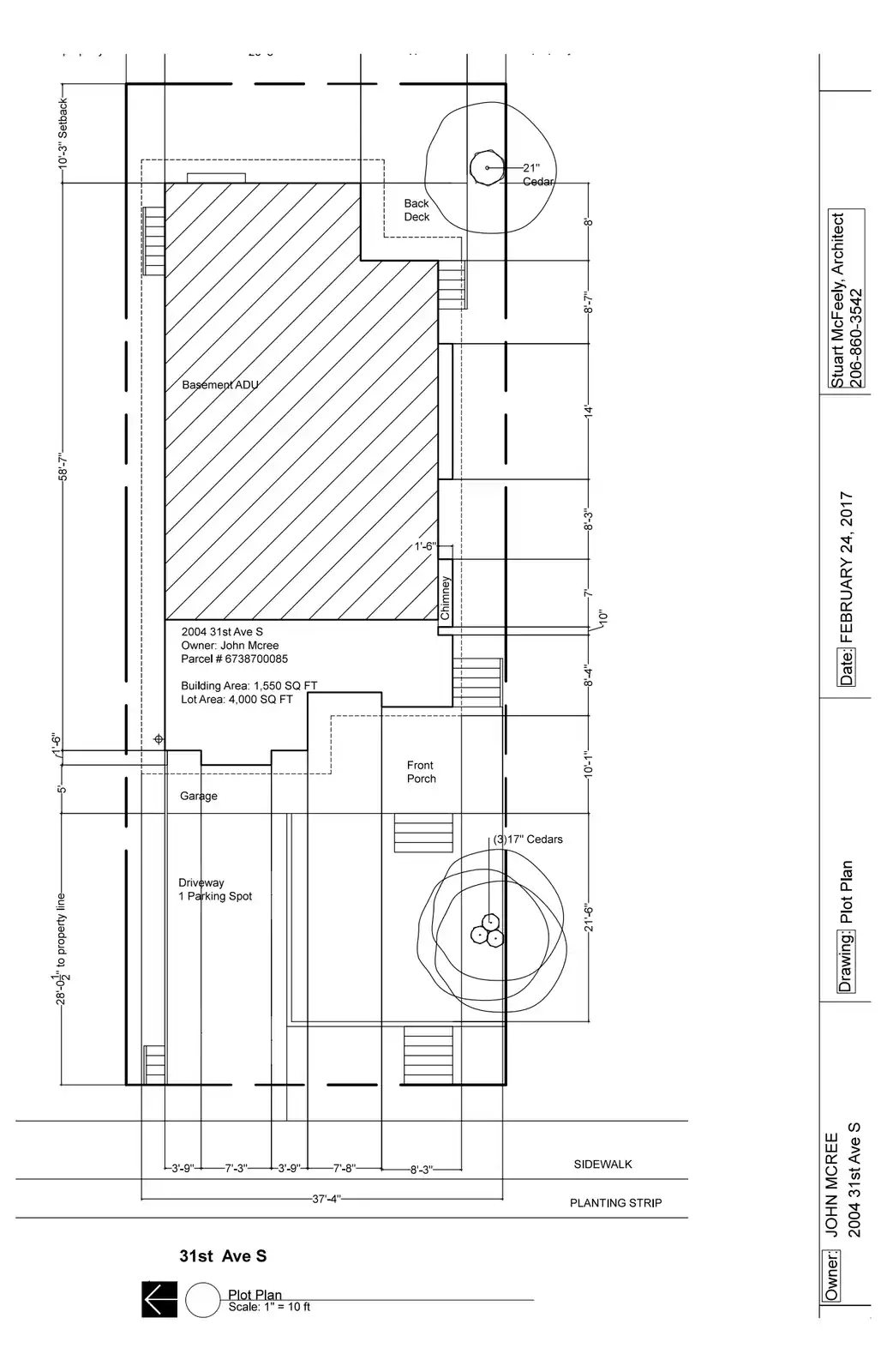 Site plan for 2004 31st Ave S
