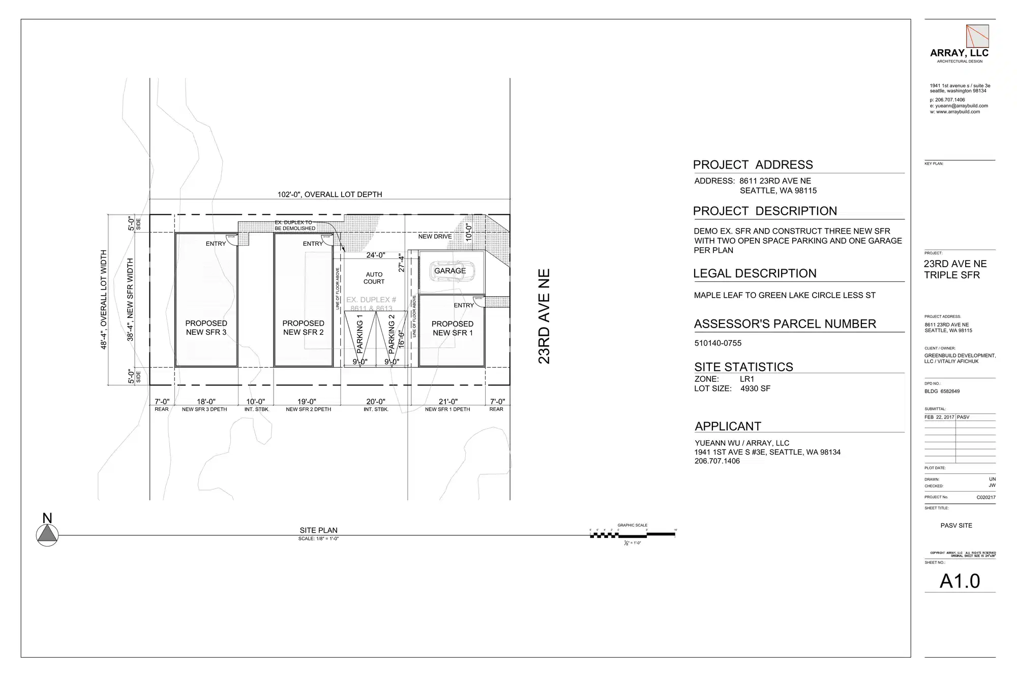 Site plan for 8611 23rd Ave NE