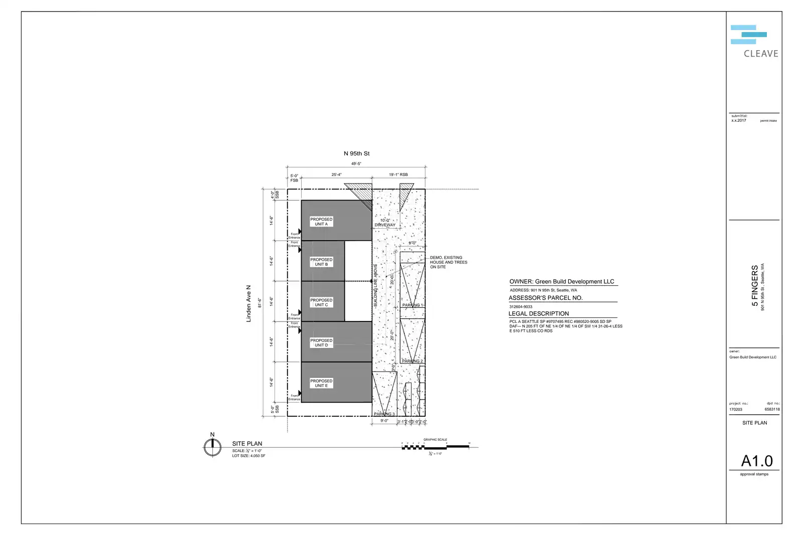 Site plan for 9430 Linden Ave N