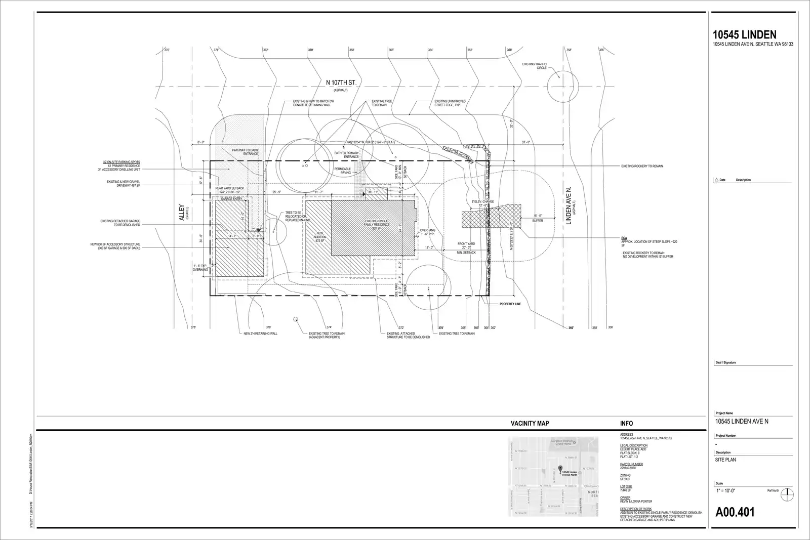 Site plan for 10545 Linden Ave N