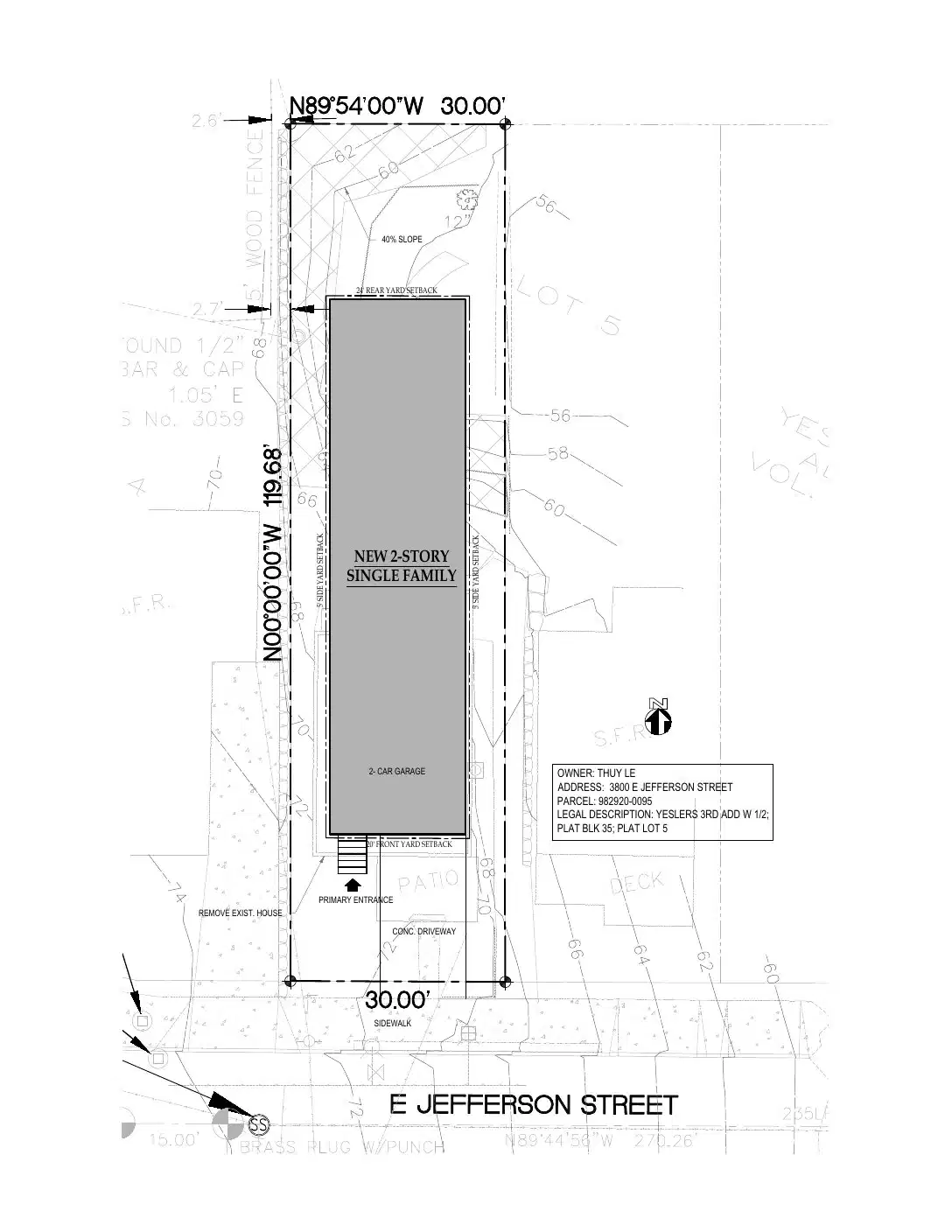 Site plan for 3800 E Jefferson St