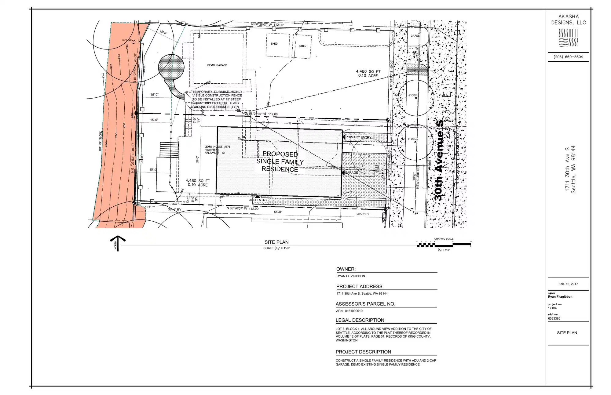 Site plan for 1711 30th Ave S