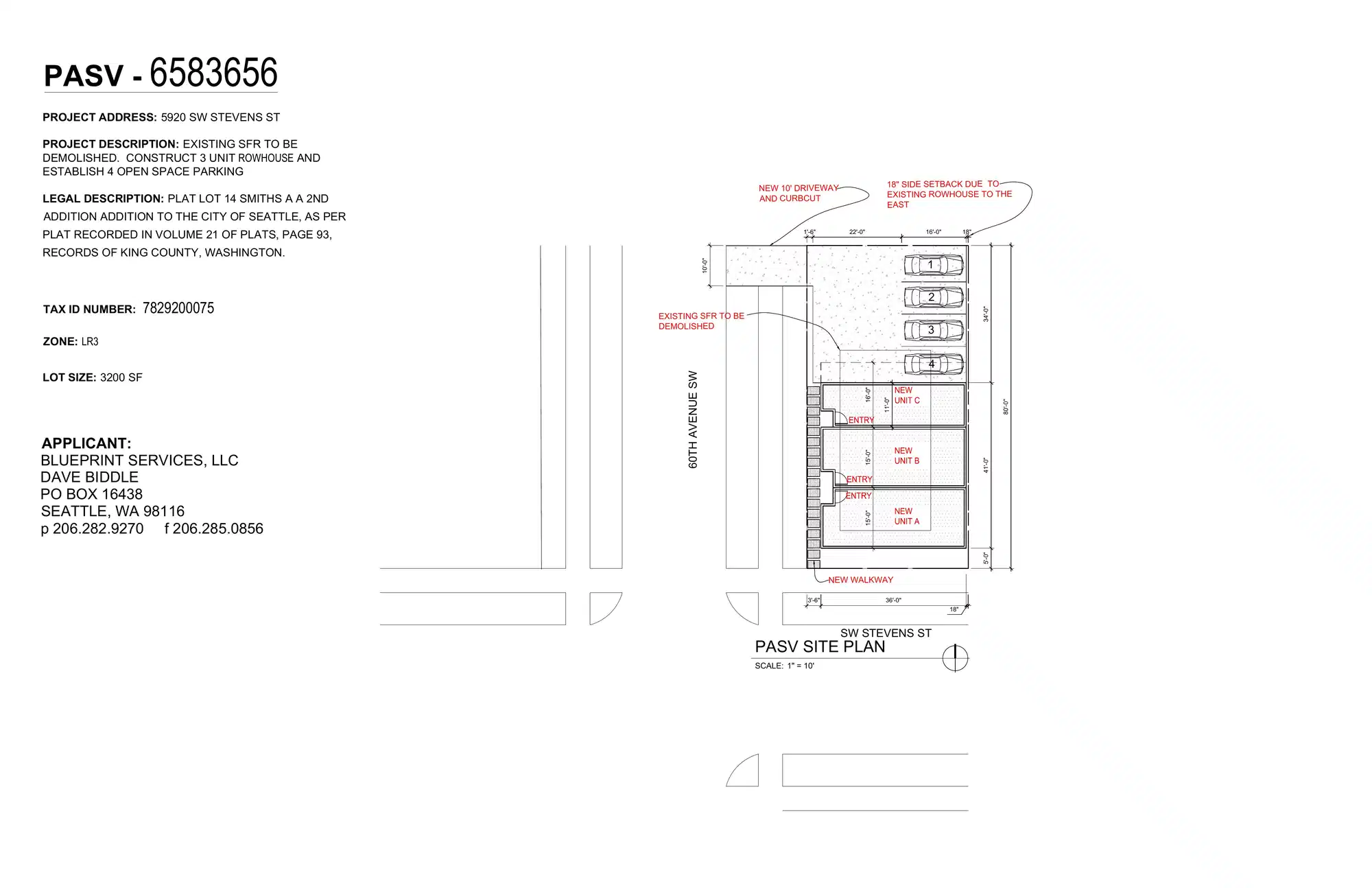Site plan for 5920 SW Stevens St