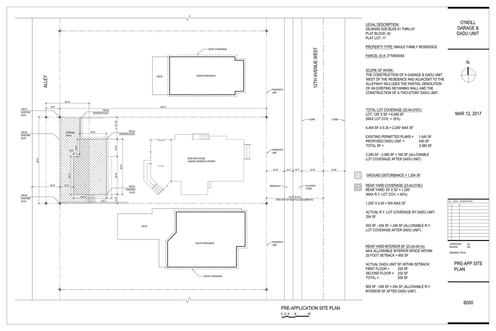 Site plan for 3623 12th Ave W