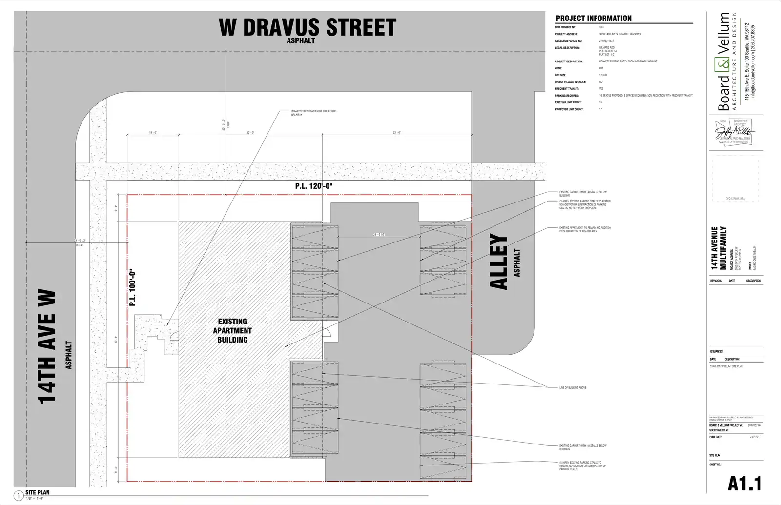 Site plan for 3050 14th Ave W