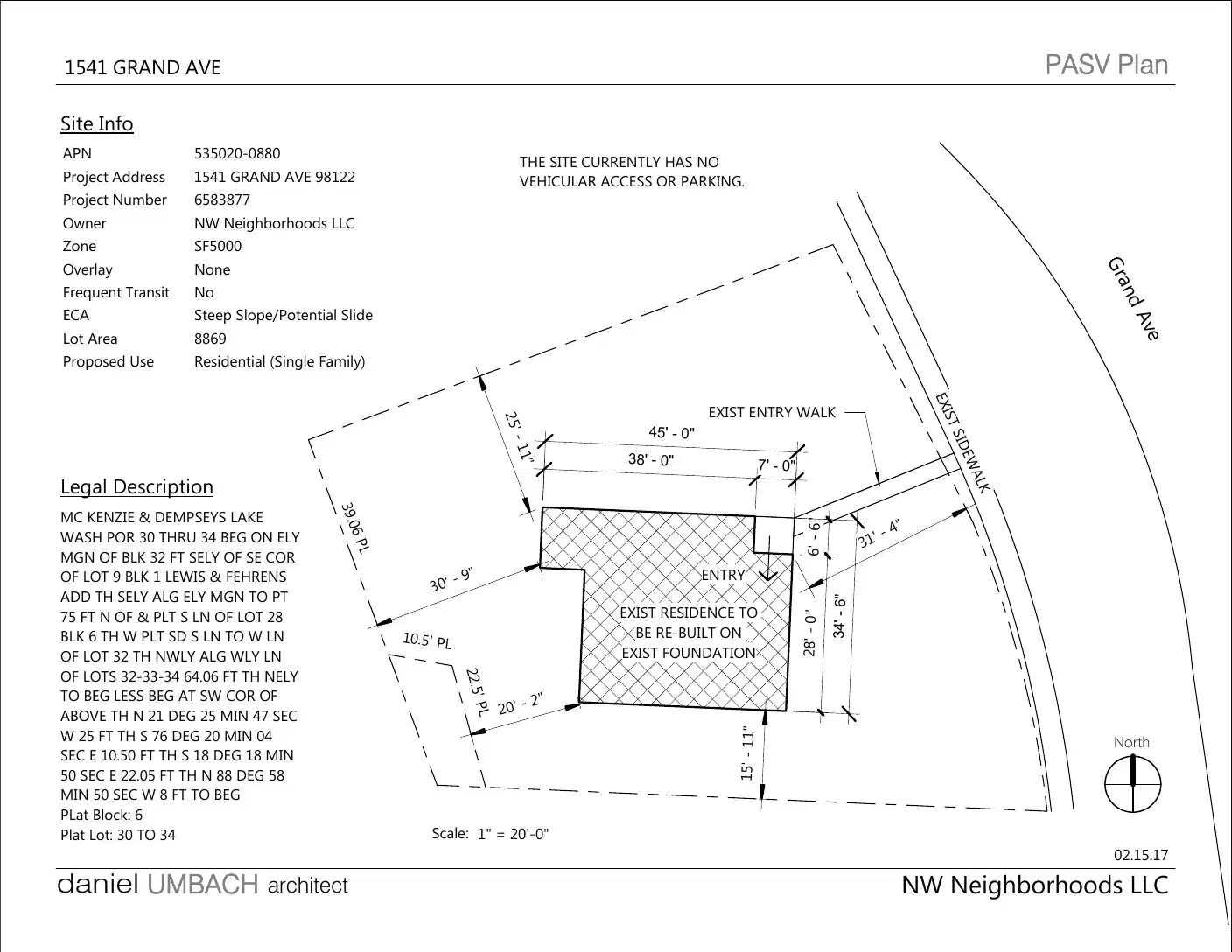 Site plan for 1541 Grand Ave