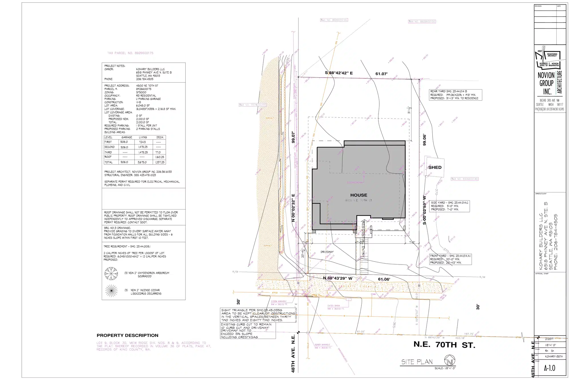 Site plan for 4800 NE 70th St