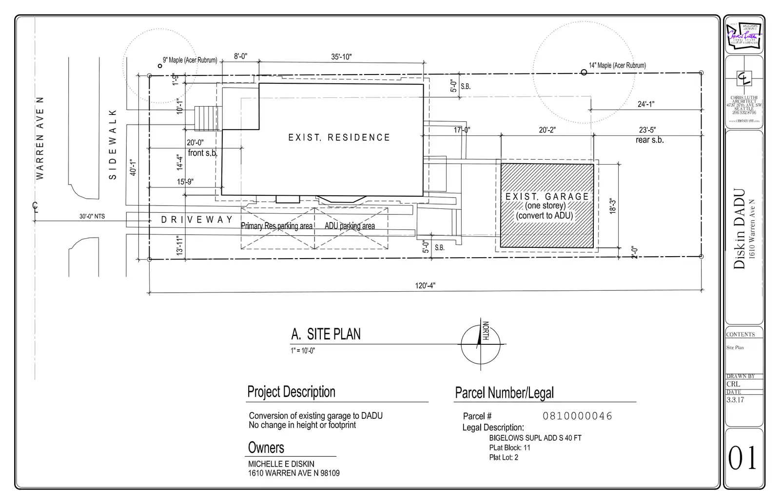 Site plan for 1610 Warren Ave N