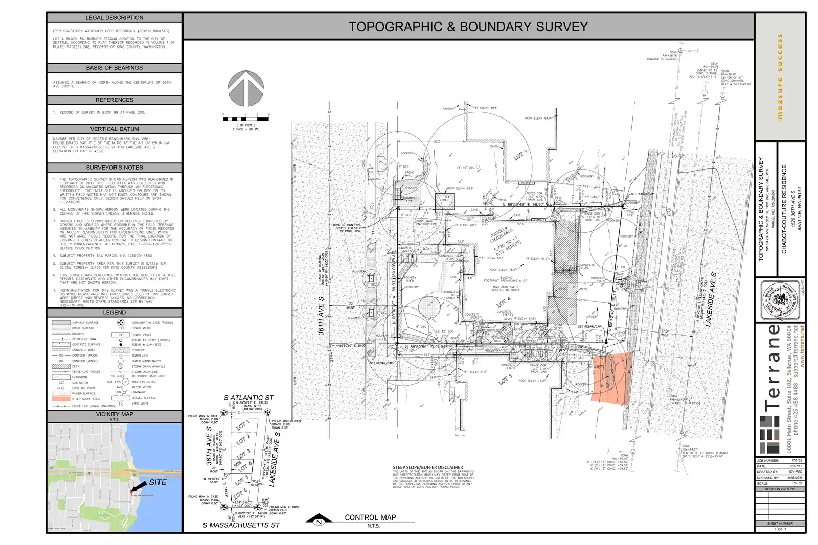 Site plan for 1520 36th Ave S