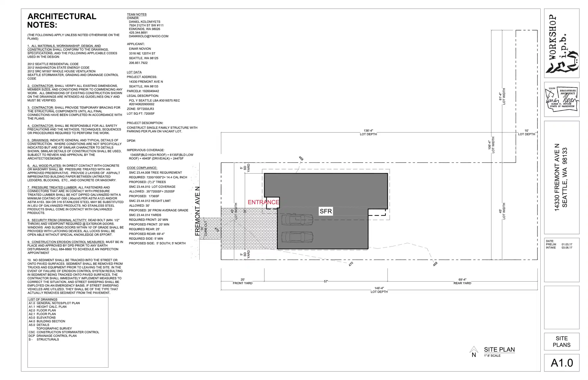 Site plan for 14330 Fremont Ave N