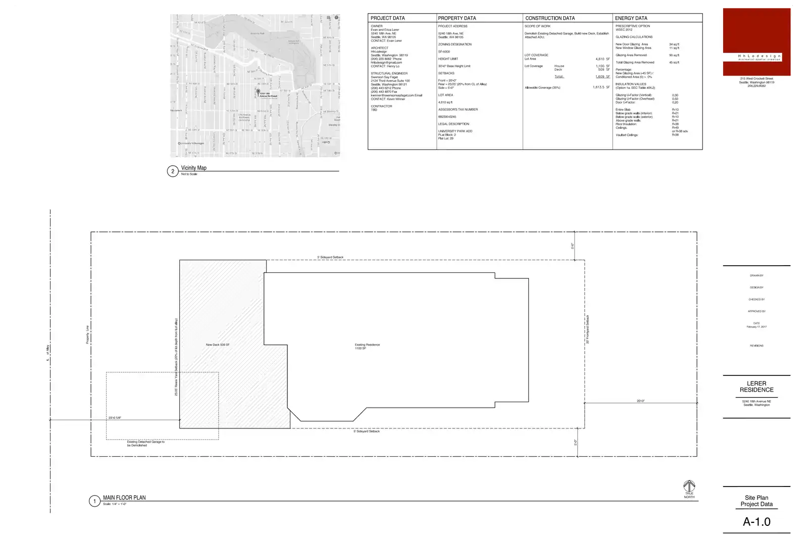 Site plan for 5240 18th Ave NE